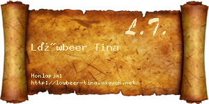Löwbeer Tina névjegykártya